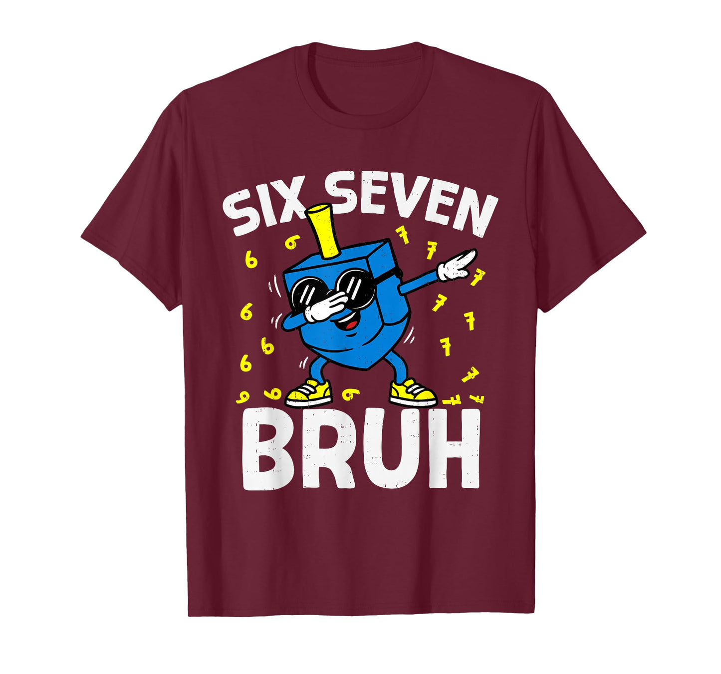 Boys Hanukkah 67 Six Seven Bruh Dabbing Dreidel Chanukah Kid T-Shirt