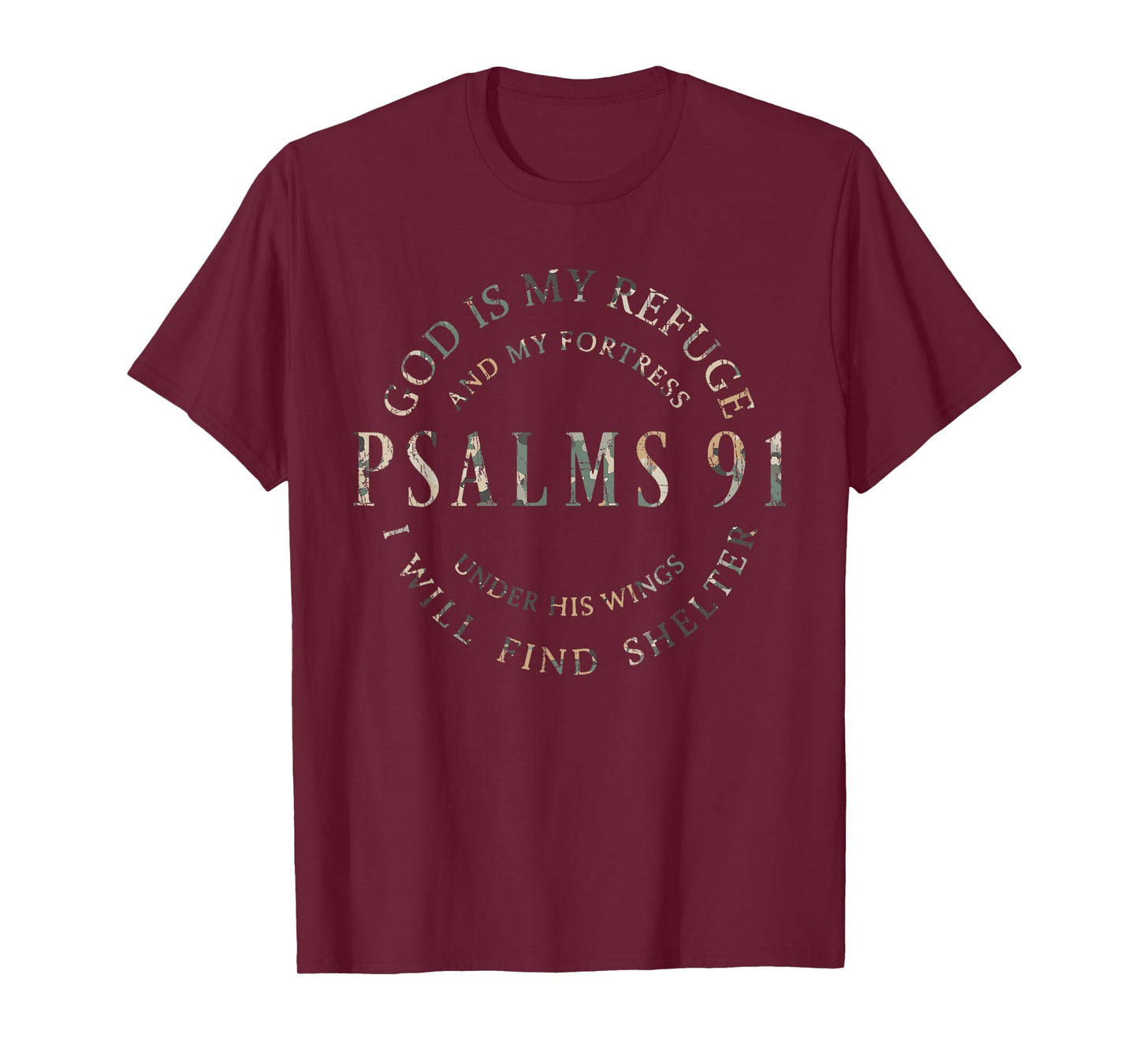 Vintage Camo Psalms 91 Christian Blessed Christ Jesus T-Shirt