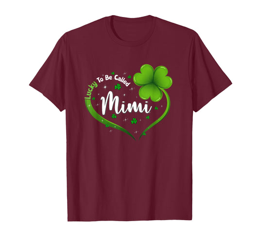 Cute Lucky to Be Called Mimi Shamrock Heart St Patrick's Day T-Shirt