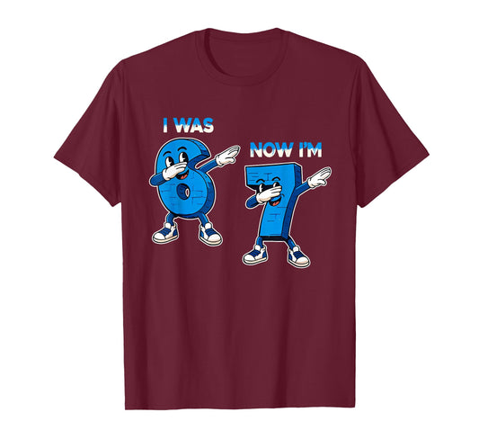I was 6 Now I'm 7 Funny Six Seven 67 Meme Kids 7th Birthday T-Shirt