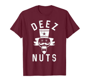 Deez Nuts Nutcracker Christmas Pun Mens Humor Vintage T-Shirt