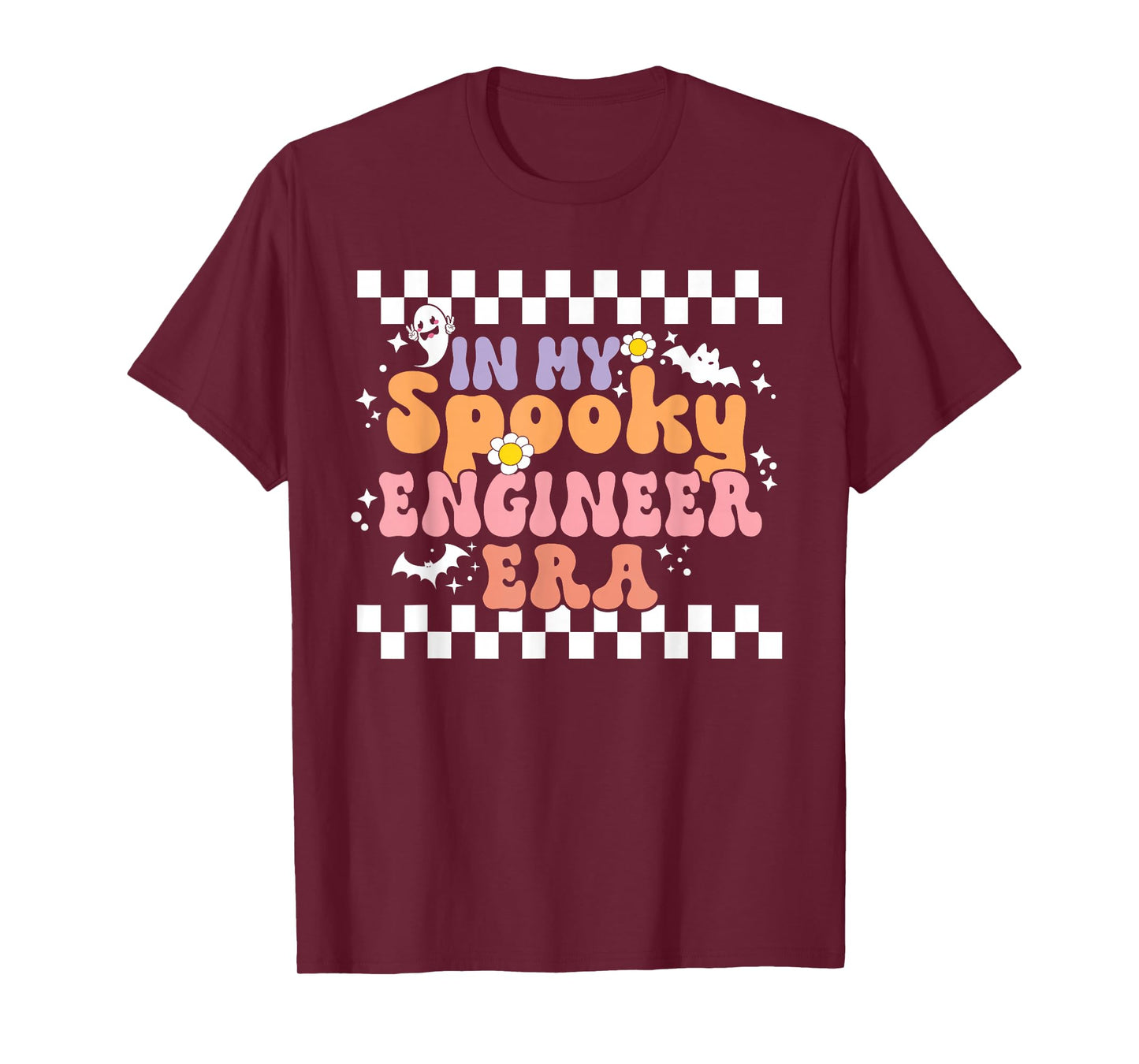 in My Spooky Engineer Era Retro Groovy Funny Halloween T-Shirt