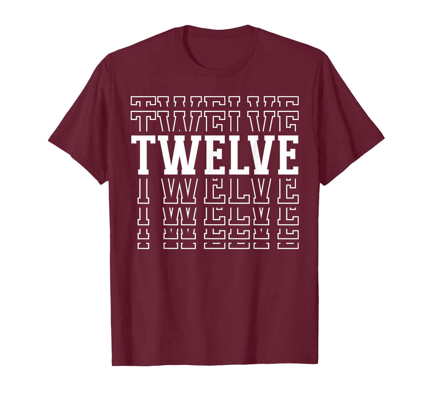 Twelve 12th Birthday Layered Text 12 Year Old T-Shirt