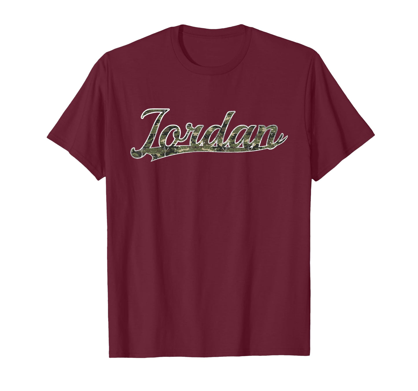 Jordan First Name Camouflage Vintage Inspired T-Shirt