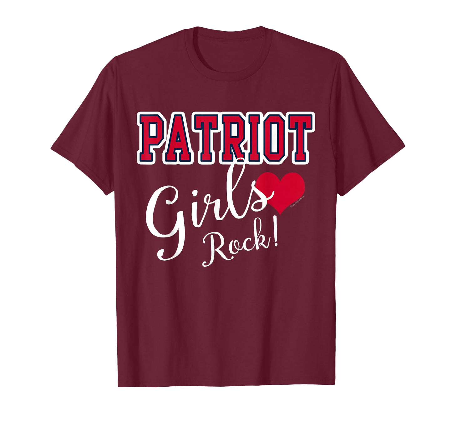 Patriot Girls Rock Cute Heart Shape Womens T-Shirt