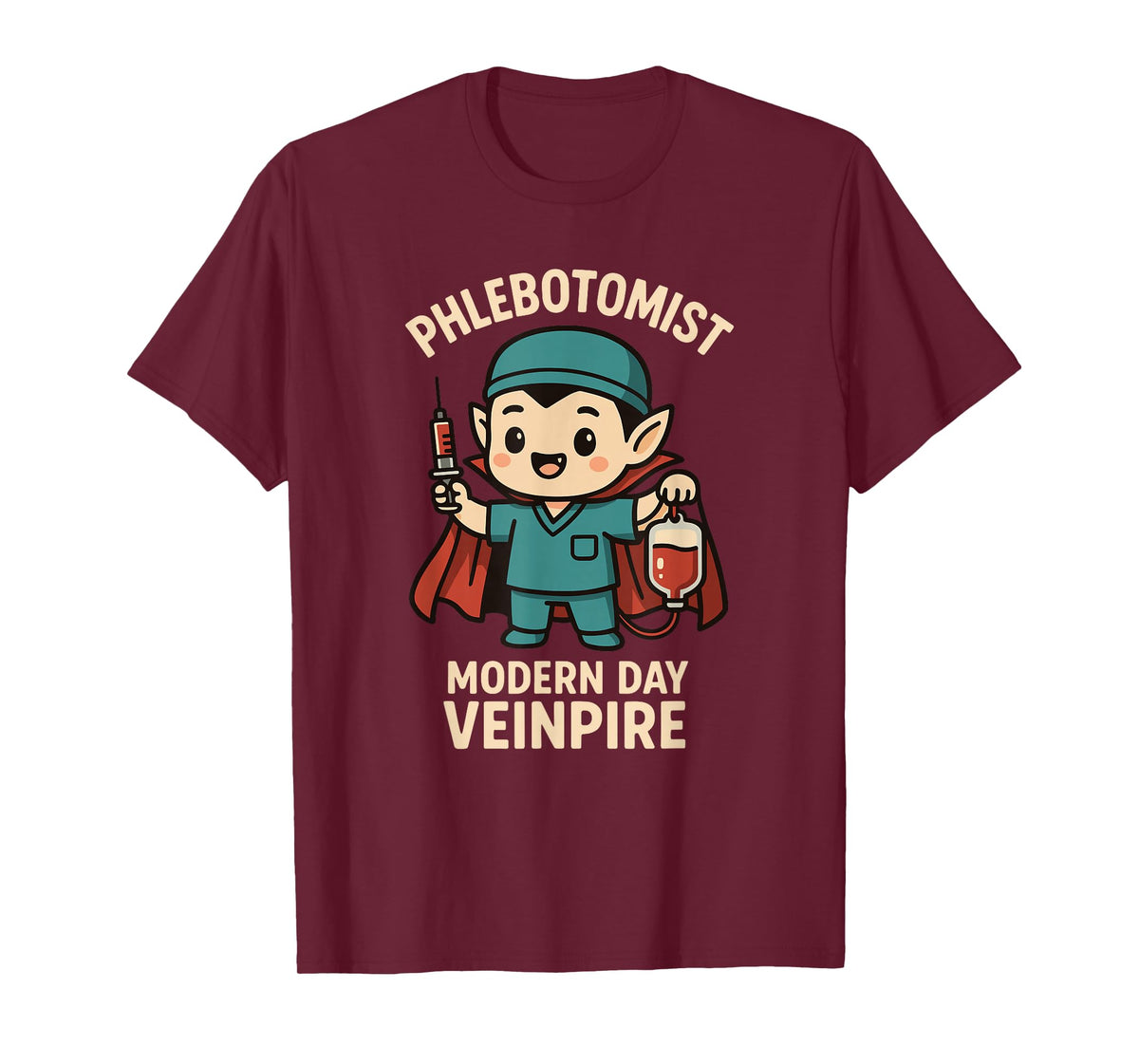 Funny Phlebotomy Vampire Pun Nurse Veinpire Phlebotomists T-Shirt