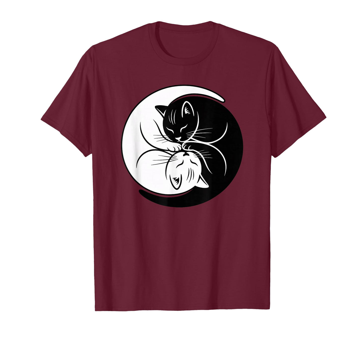 Yin Yang Cats Black and White Cute Cat Lover Zen Harmony T-Shirt