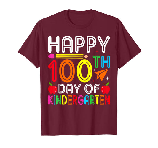 Happy 100th Day of Kindergarten Teacher or Student T-Shirt