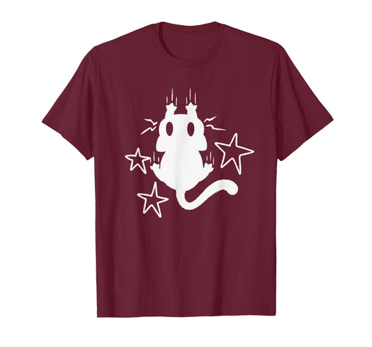 90s Y2K Clinging Naughty Tomcat Cat Leaving Scratch Marks T-Shirt