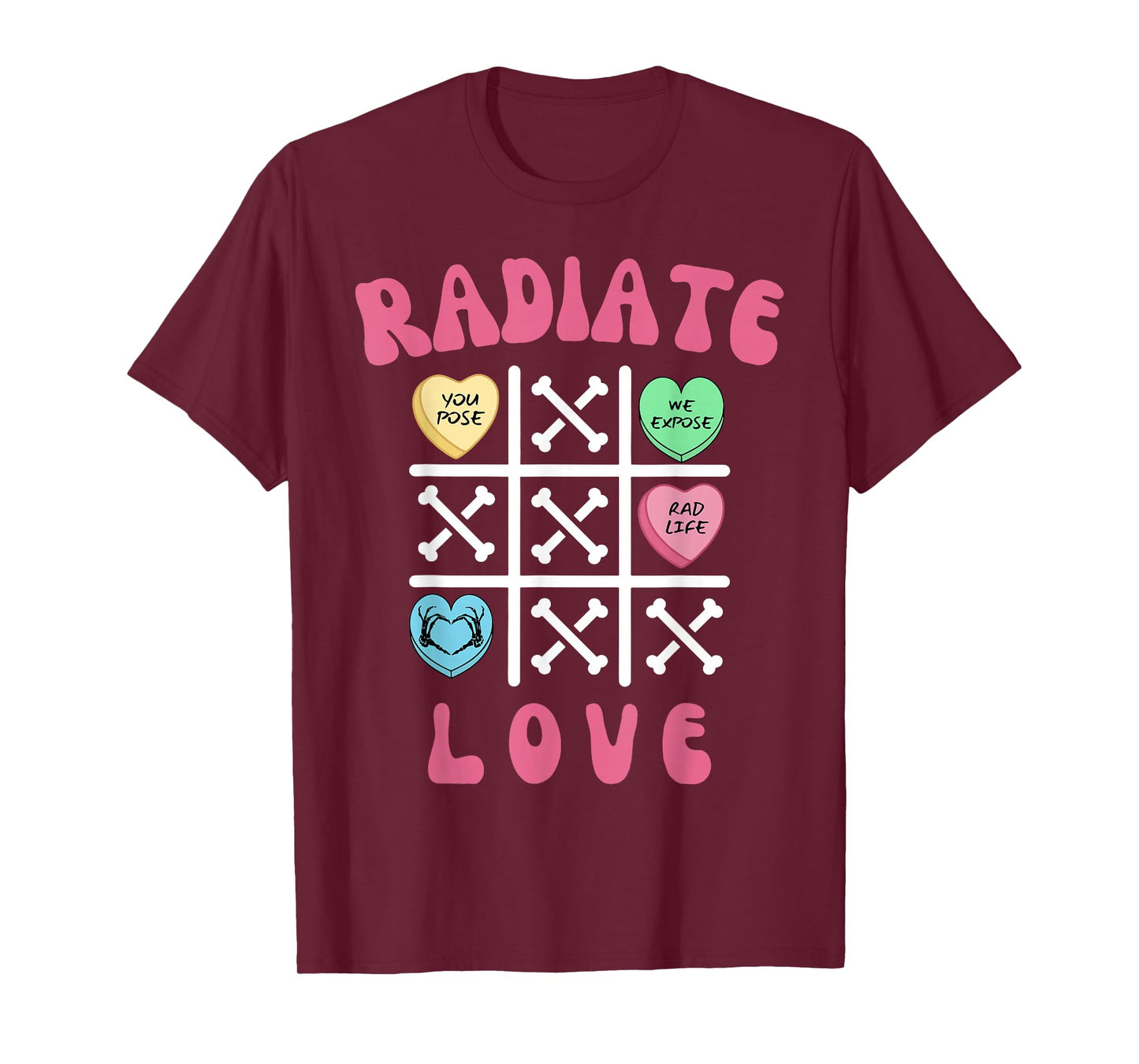 Radiate Love Radiation Therapist Valentines MRI Radiology T-Shirt