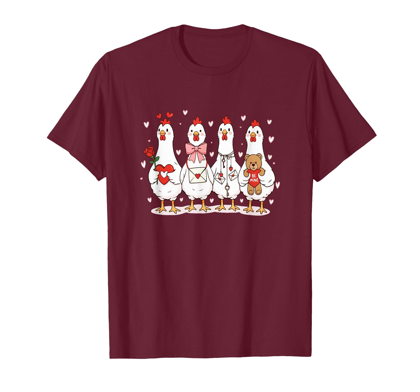 Group Chicken Valentine Collection Farmer Lover Family Kids T-Shirt