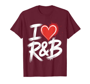I Love R&B Bold Grunge Heart T-Shirt