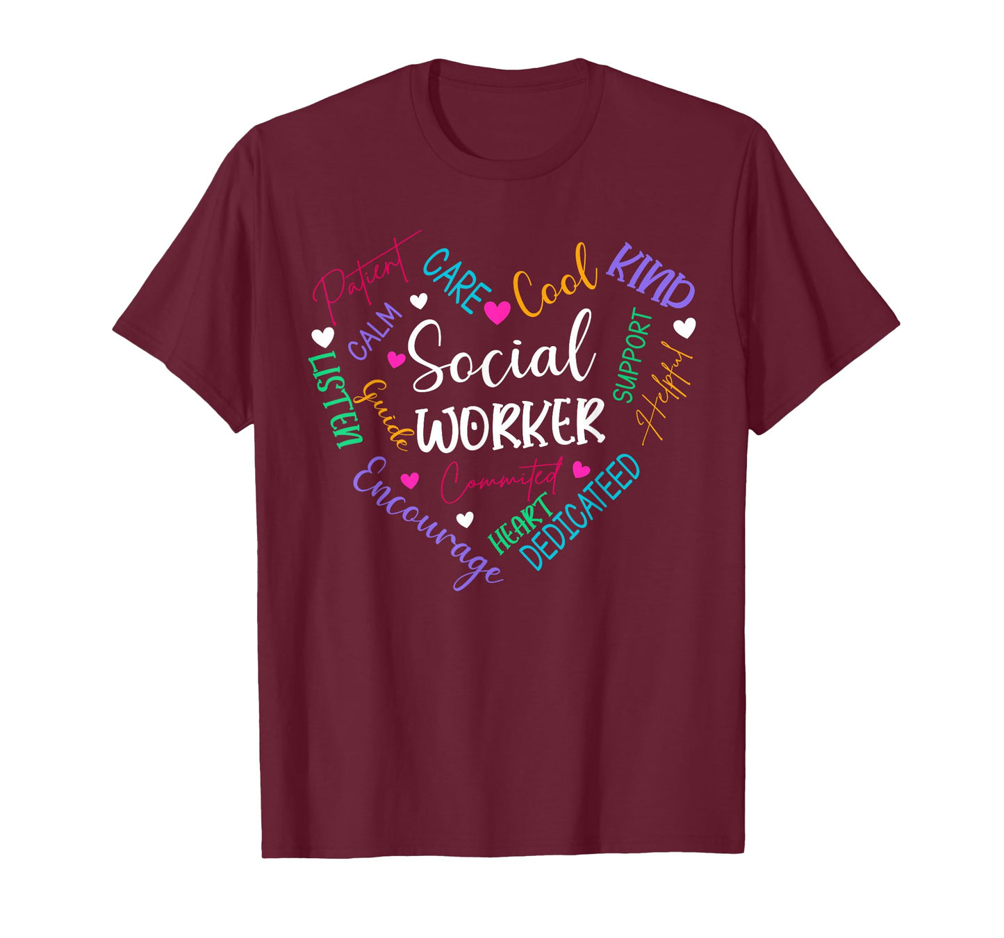 Social Worker Heart Funny Social Work for Womens Girls T-Shirt