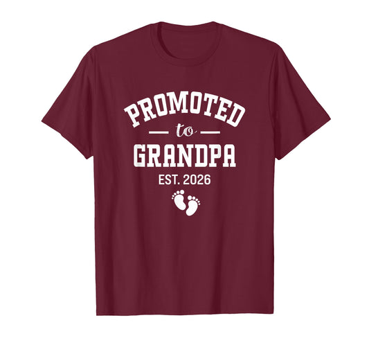 Promoted to Grandpa 2026 First Time Grandfather Men T-Shirt