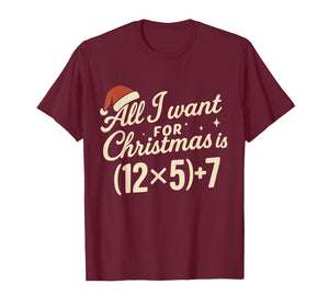 Funny 67 Christmas Math Teacher Six Seven Numbers Meme Xmas T-Shirt