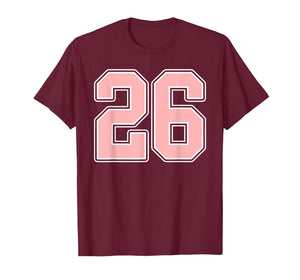 Cute Pink and White Number 26 Jersey Player Uniform #26 Fan T-Shirt