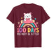 Girls 100 Days of School Cat Bow 100th Day of School Kids T-Shirt
