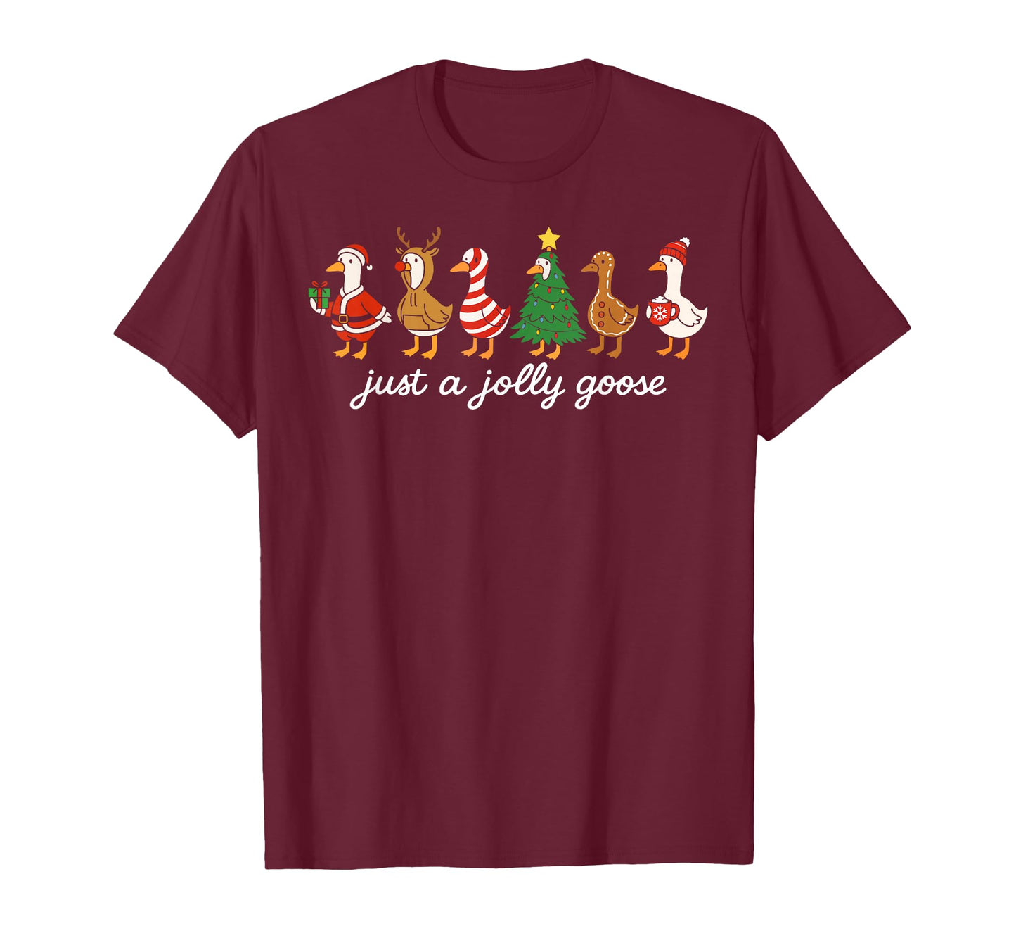 Just A Festive Goose Christmas Funny Silly Holiday Party T-Shirt