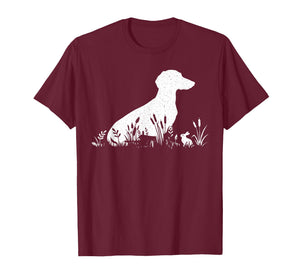 Vintage Silhouette Dachshund Shirt Women, Cute Dog Mom T-Shirt