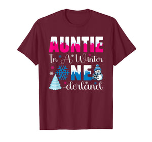 Auntie in A Winter Onederland Bday Girl Sweet Snowflake T-Shirt
