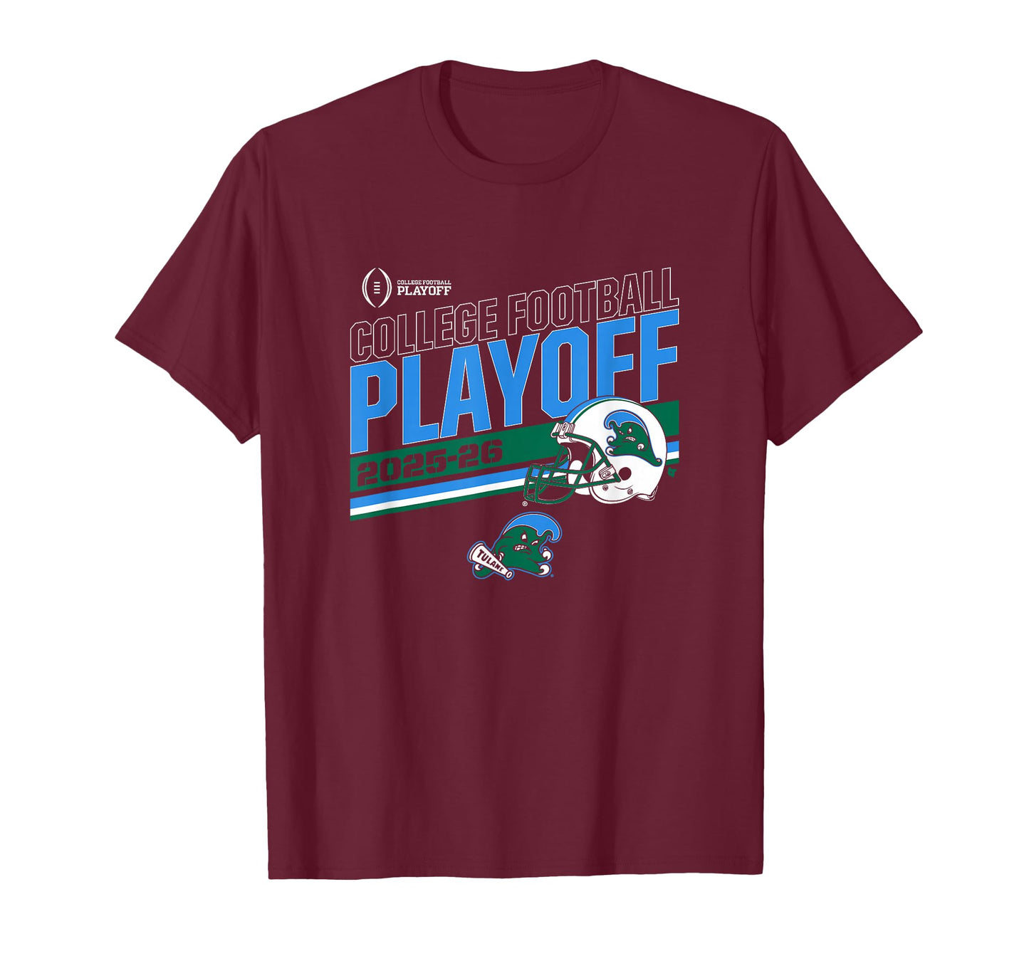 Tulane Green Wave College Football Playoff Stripe 2025 T-Shirt