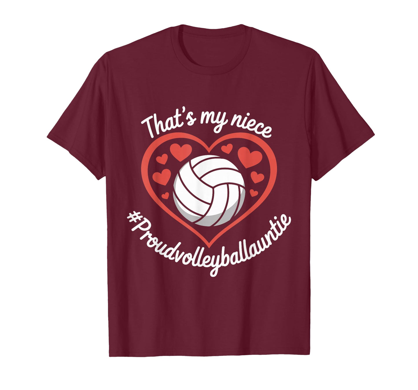That's My Niece Proud Volleyball Auntie Valentines Day Heart T-Shirt