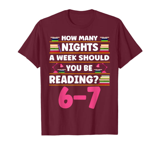 Funny 6 7 Meme Book Lover Teachers Bookish Men Women Kids T-Shirt