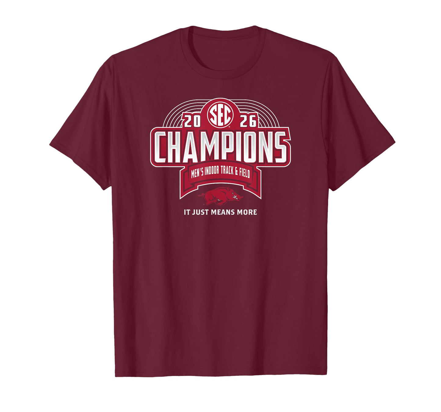 Arkansas Razorbacks Men's Track & Field SEC Champs 2026 T-Shirt