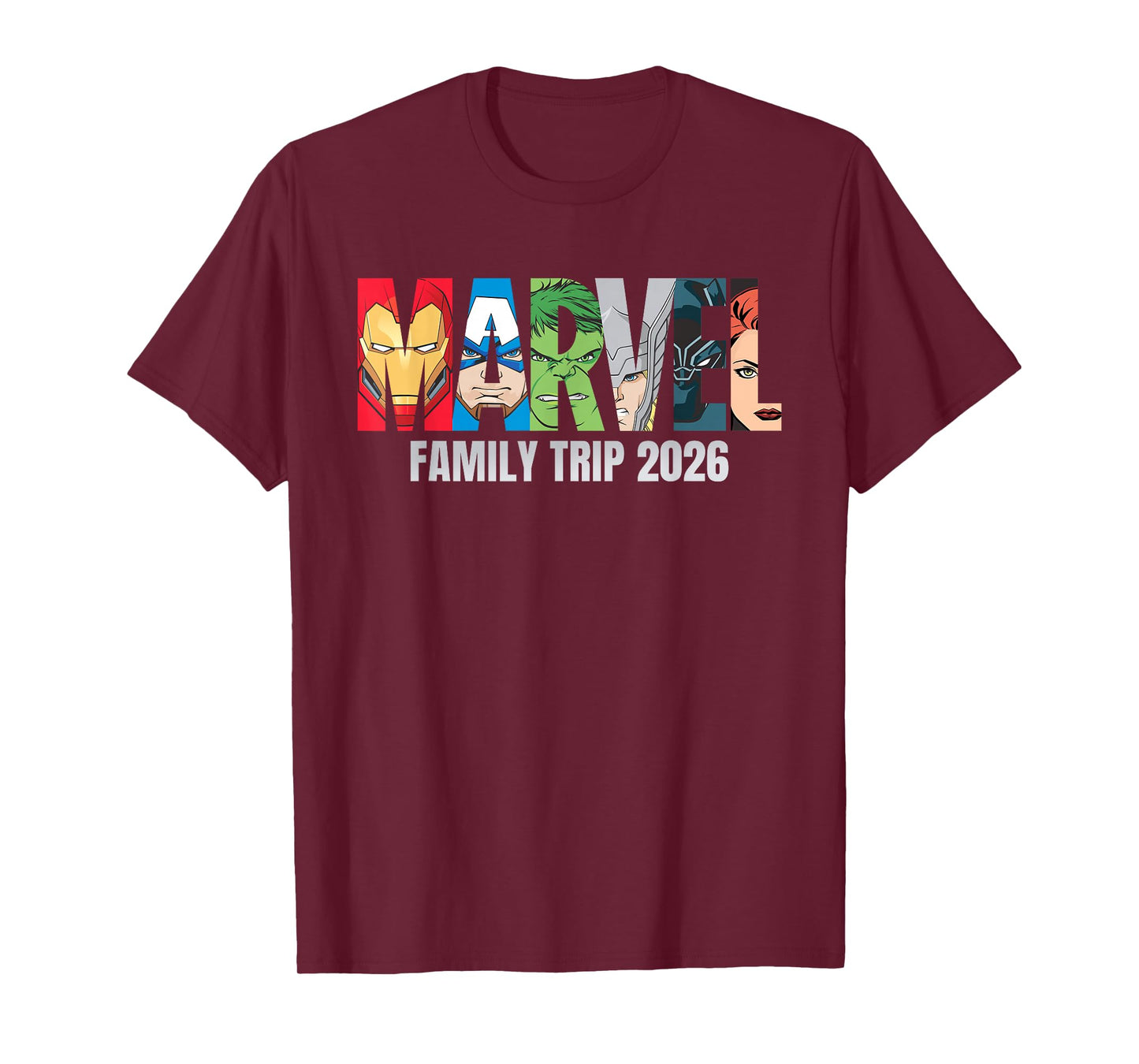 Marvel Avengers Family Trip 2026 Matching Vacation Logo T-Shirt