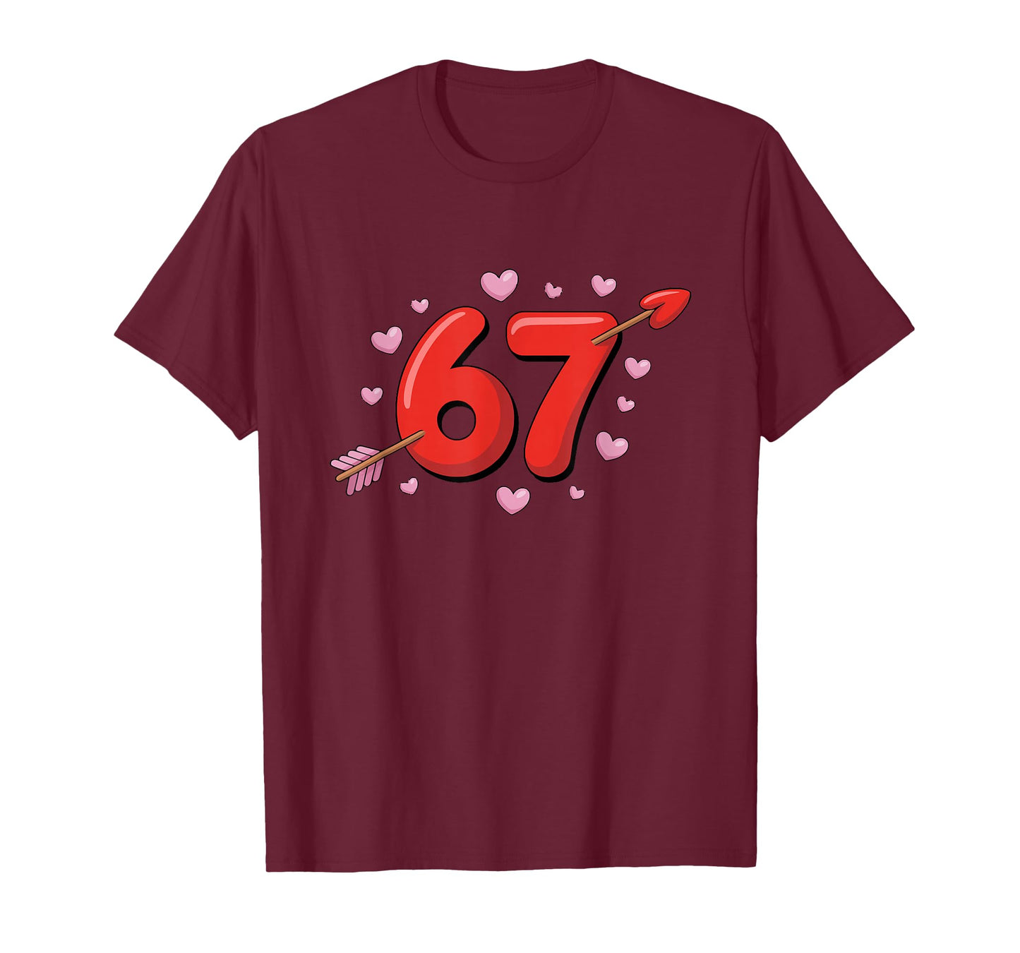 67 Valentines Meme Cute 67 Hearts and Flowers Valentine T-Shirt
