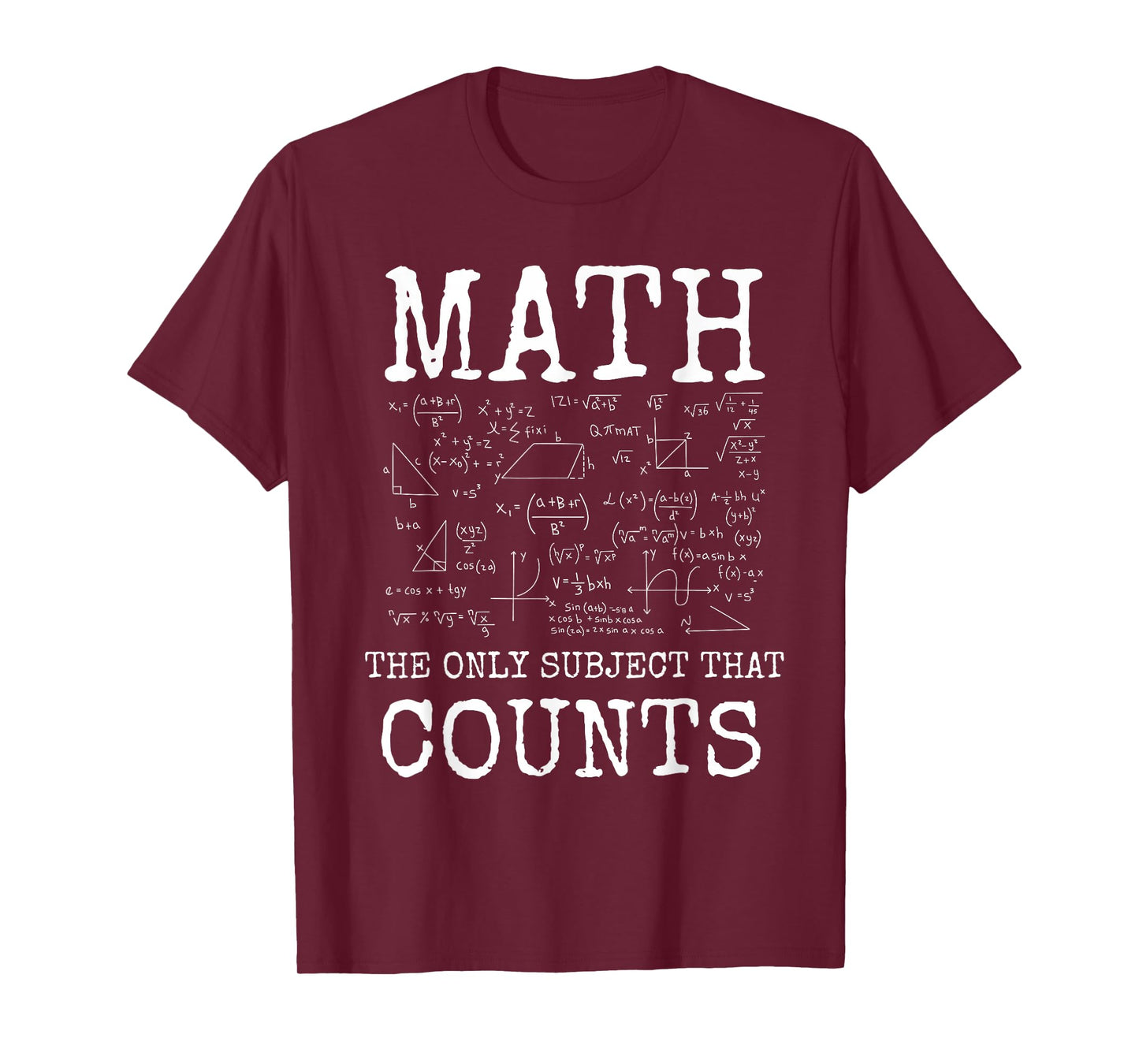 Math The Only Subject That Counts Funny Teacher T-Shirt
