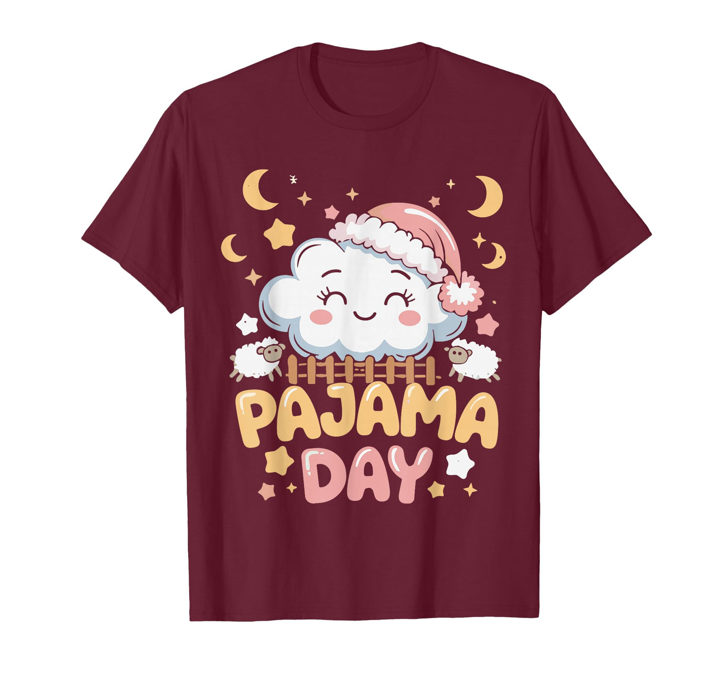 Teacher Pajama Day Shirt, Funny Cloud Sleepover School T-Shirt