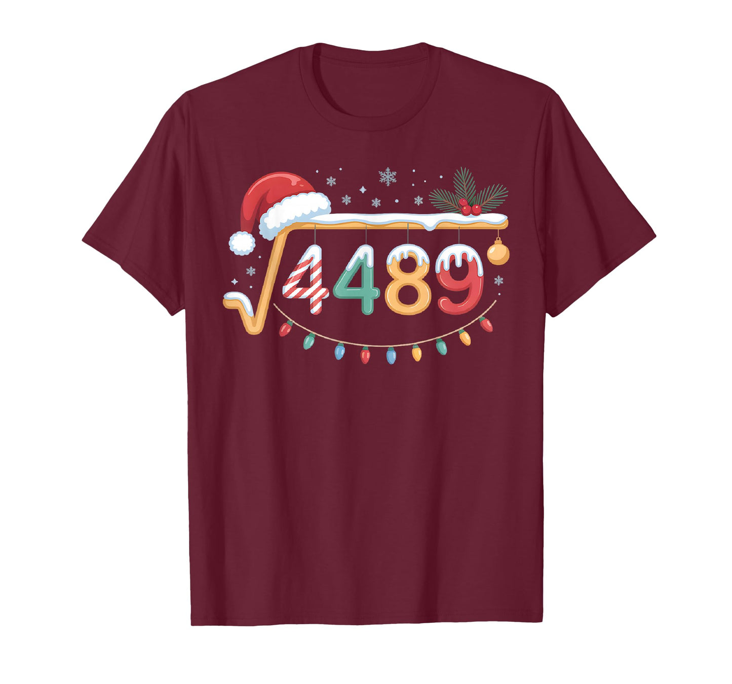 Square Root 4489 Funny 67 Meme Math Teacher 6 7 Christmas T-Shirt