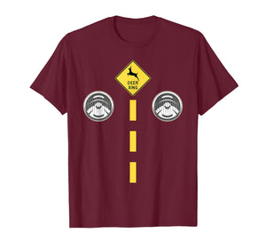 Deer Headlights with Road Markings Couples Costume Halloween T-Shirt
