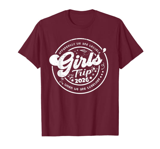 Girls Trip 2026 Retro Beach Vacation Matching Group T-Shirt