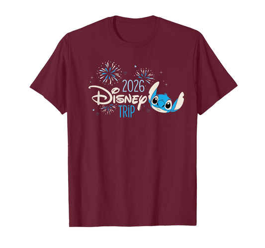 Disney Stitch & Fireworks 2026 Disney Trip Vacation T-Shirt