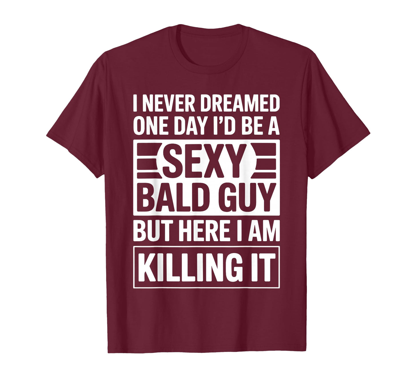 Funny Bald Man Art for Men Boys Bald Dad Bald Guy Bald Head T-Shirt