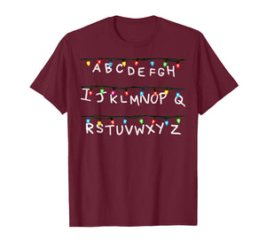 Stranger Wall Alphabet Lights Funny Spooky Back to School T-Shirt