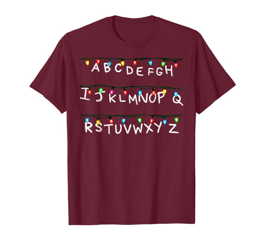 Stranger Wall Alphabet Lights Funny Spooky Back to School T-Shirt