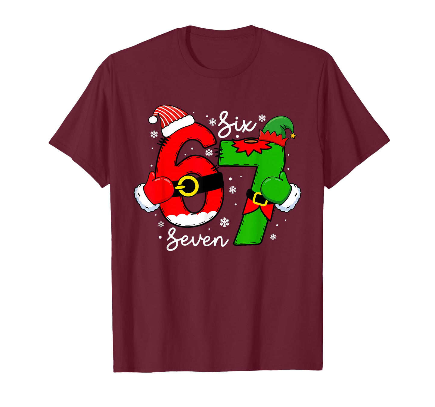 Trending Six Seven Meme Christmas 67 Xmas Men Women Kids T-Shirt