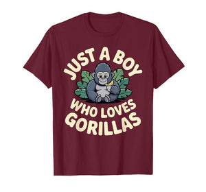 Gorilla Costume for Boys Men Kid Animal Lover Monkey Gorilla T-Shirt