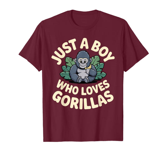 Gorilla Costume for Boys Men Kid Animal Lover Monkey Gorilla T-Shirt