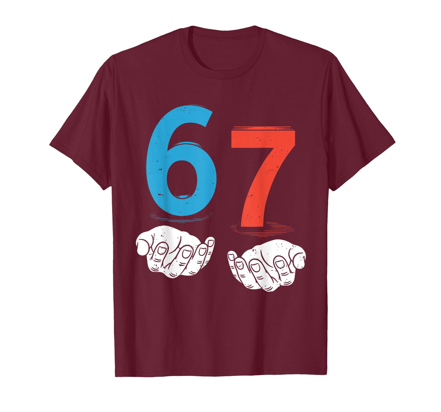 67 Six Seven Meme Gen Alpha Slang 6 7 Hands Funny Boys Kids T-Shirt