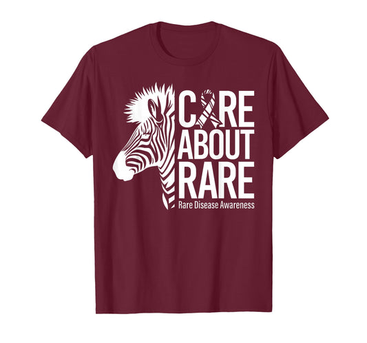 Care About Rare Disease Awareness Zebra Ribbon T-Shirt