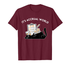 Cute Cat Accountant It's Accrual World CPA Spreadsheet Excel T-Shirt