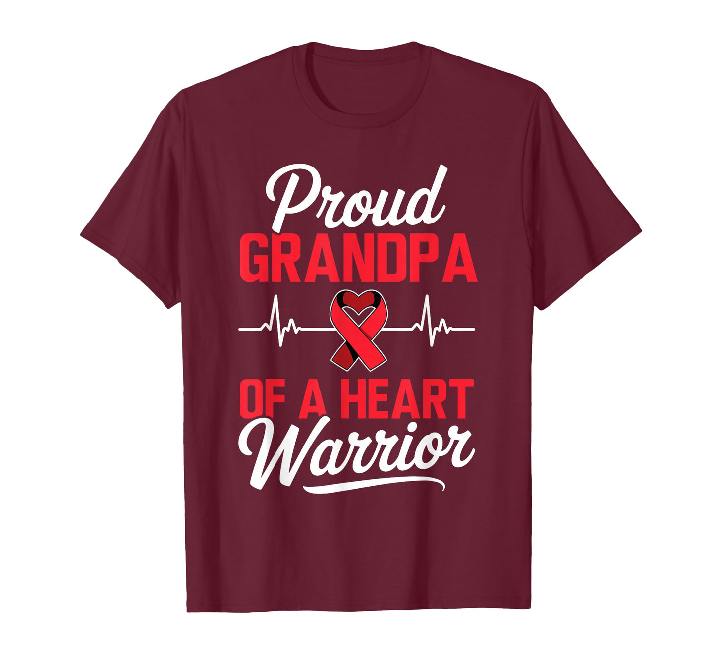 Proud Grandpa of a Heart Warrior Heart Disease Awareness T-Shirt