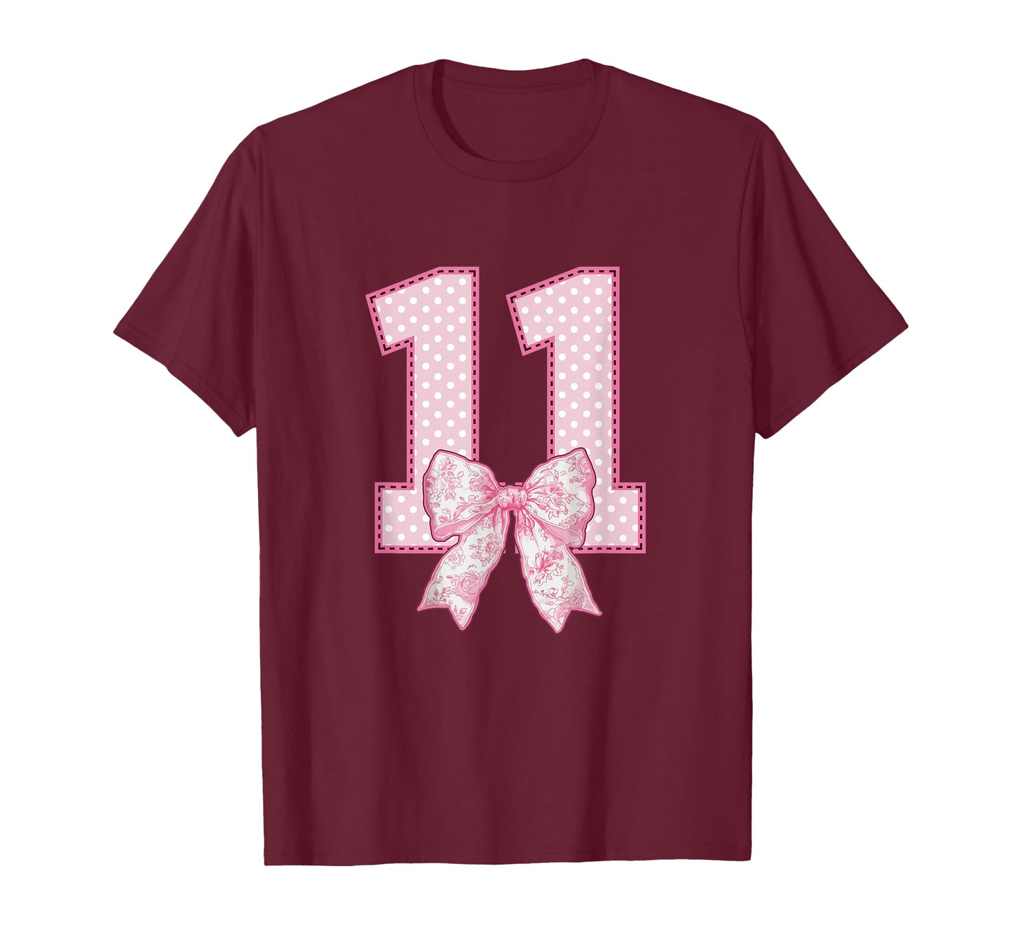 11th Birthday Shirt for Girls Coquette Bow 11 Year Old T-Shirt