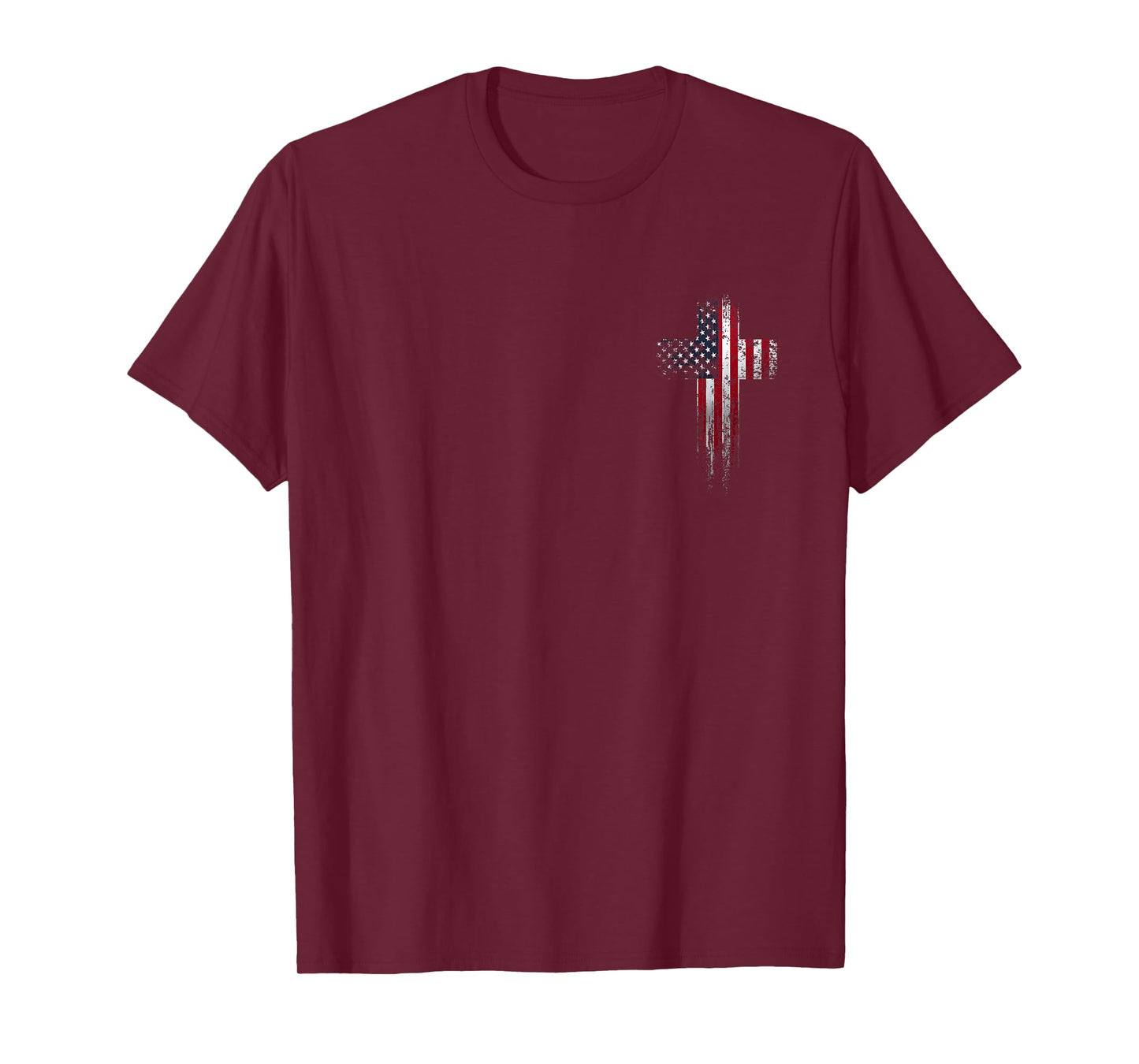 American USA Flag Christian Cross T-Shirt