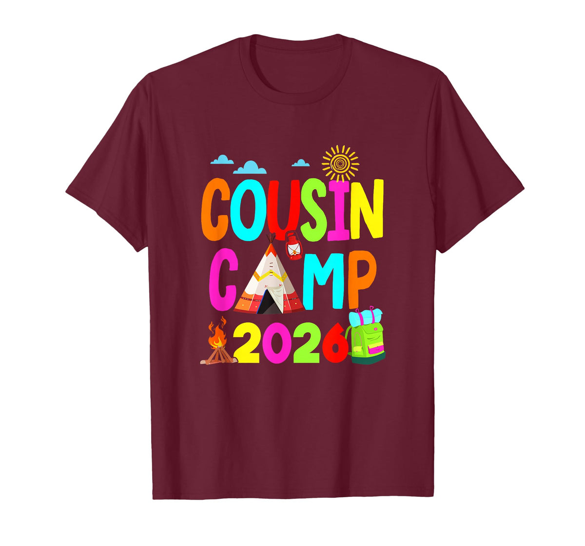 Cousin Camp 2026 Family Camping Summer Vacation Cousin Crew T-Shirt