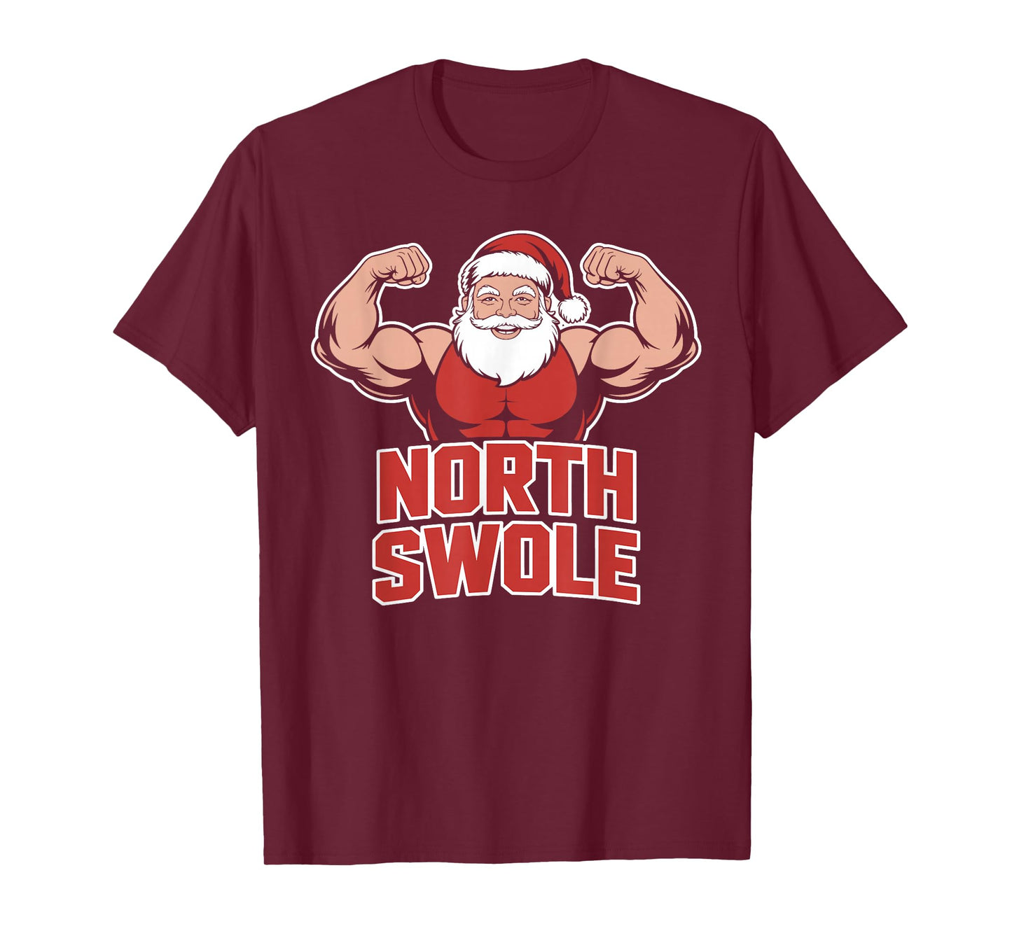 North Swole, Christmas Workout, Santa Lifting Weights fitnes T-Shirt